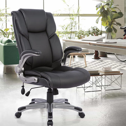 REGAL Ergonomic High Back Leather Office Chair with Lumbar Support
