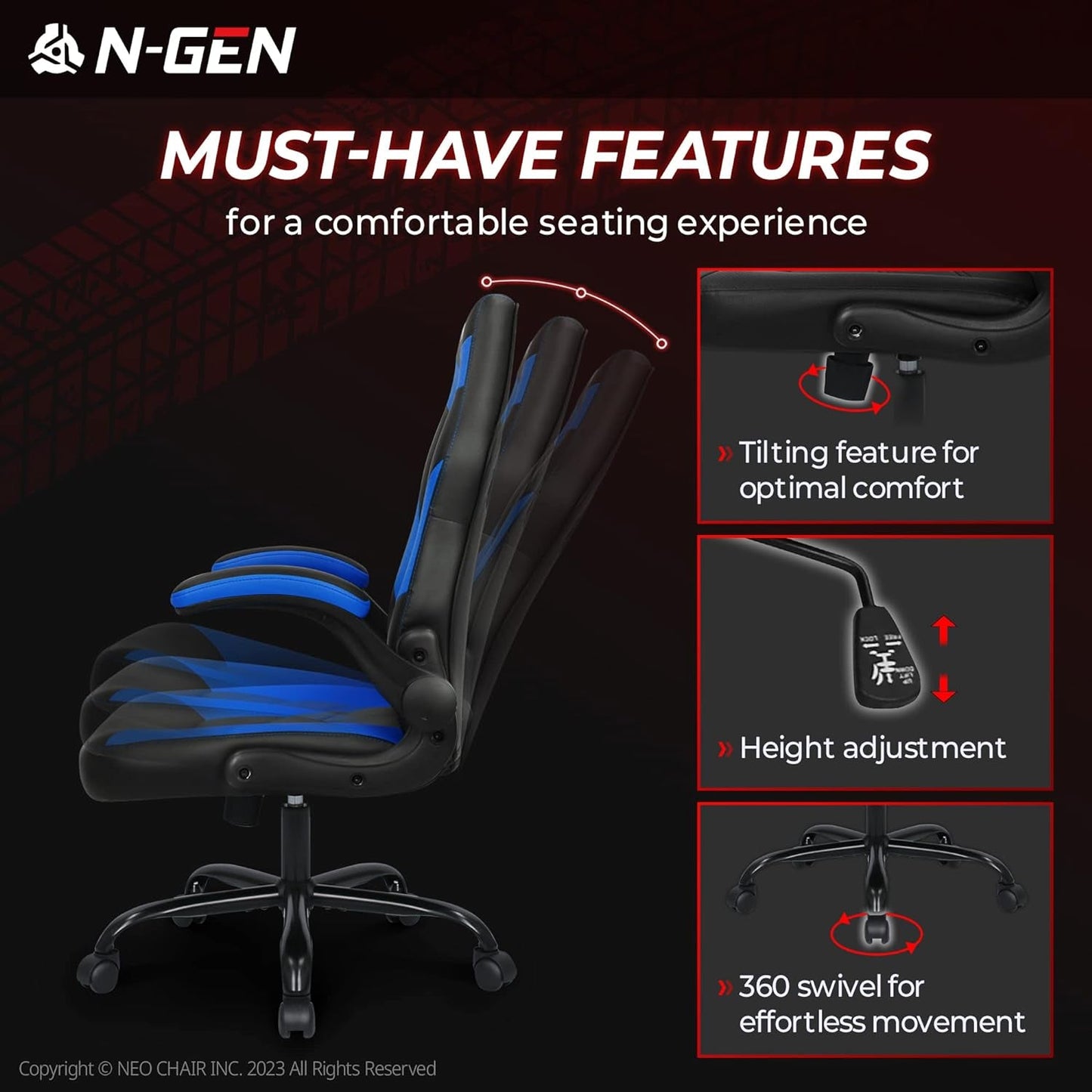 N-GEN Video Gaming Chair Ergonomic
