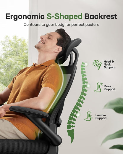 FlexForm™ Ultra Ergonomic Mesh Office Chair High Back Desk Chair Adjustable Lumbar