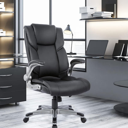 REGAL Ergonomic High Back Leather Office Chair with Lumbar Support