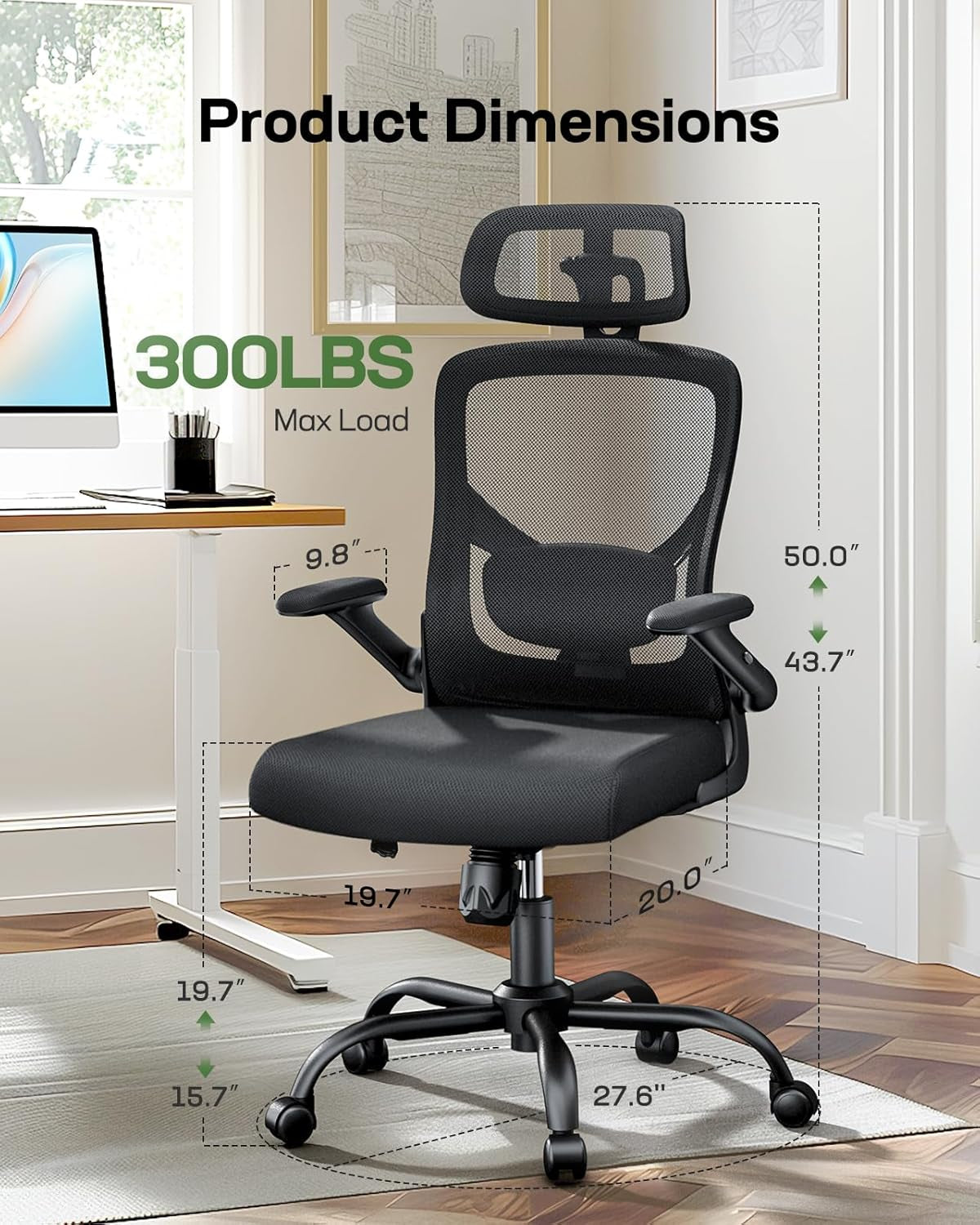 FlexForm™ Ultra Ergonomic Mesh Office Chair High Back Desk Chair Adjustable Lumbar